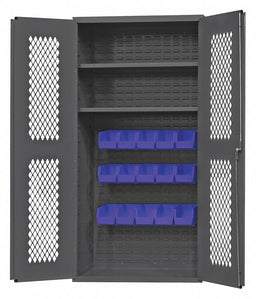 K4950 Bin Cabinet 72 x36 x24 Gray 15BlueBns