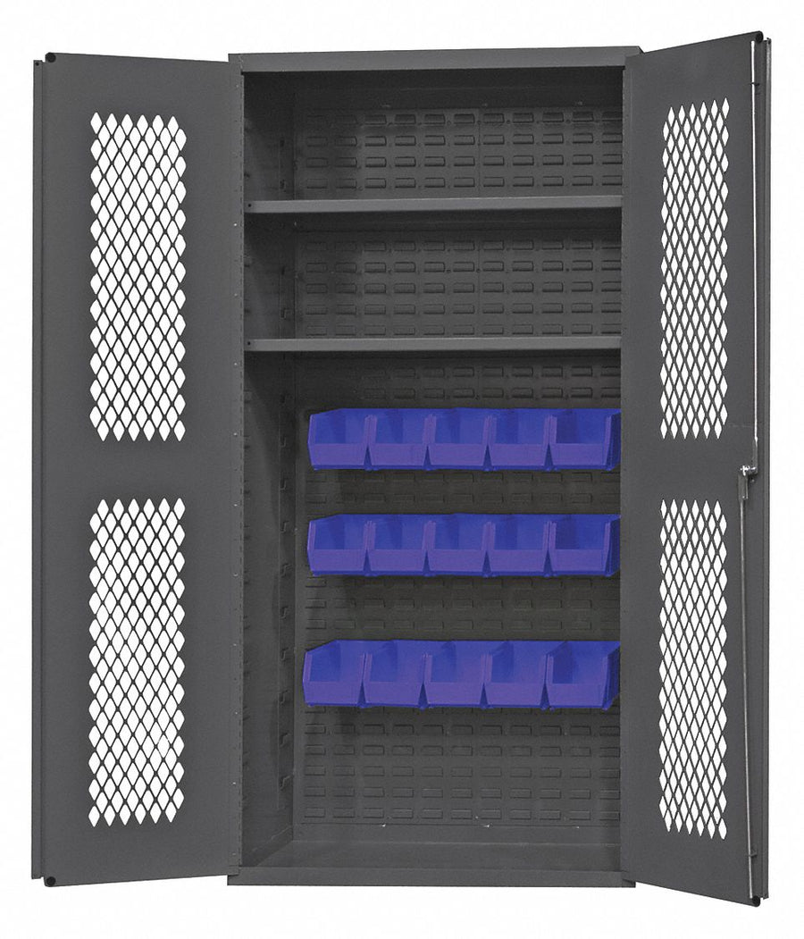 K4950 Bin Cabinet 72 x36 x24 Gray 15BlueBns