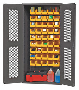 K4943 Bin Cabinet 72 x36 x18 Gray 45YlwBns