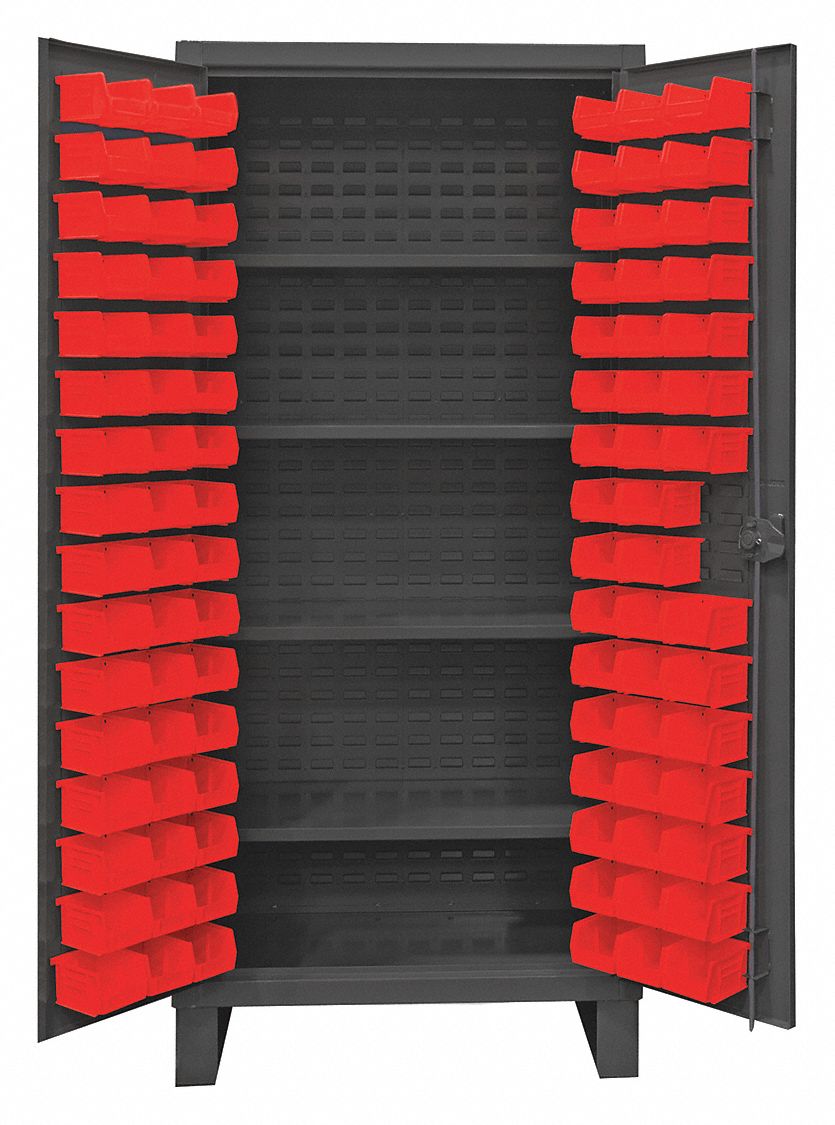 K4921 Bin Cabinet 78 x36 x24 Gray 96RedBns