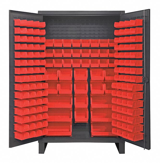 K4904 Bin Cabinet 78 x48 x24 Gray 162RedBns