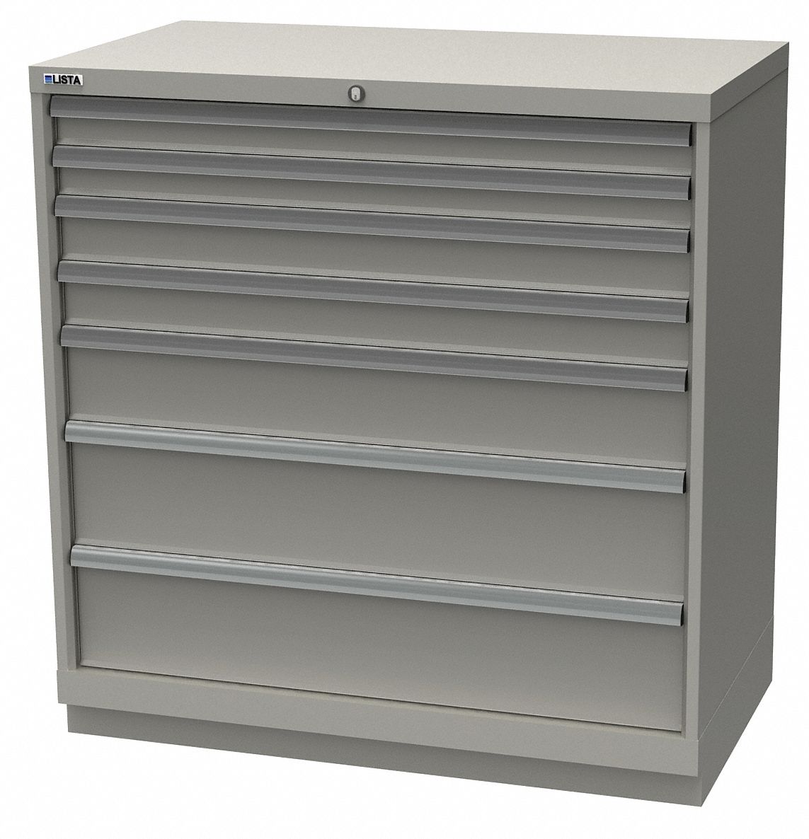 K3760 Mod Drwr Cab 41-3/4 H 7 Drwr Light Gray