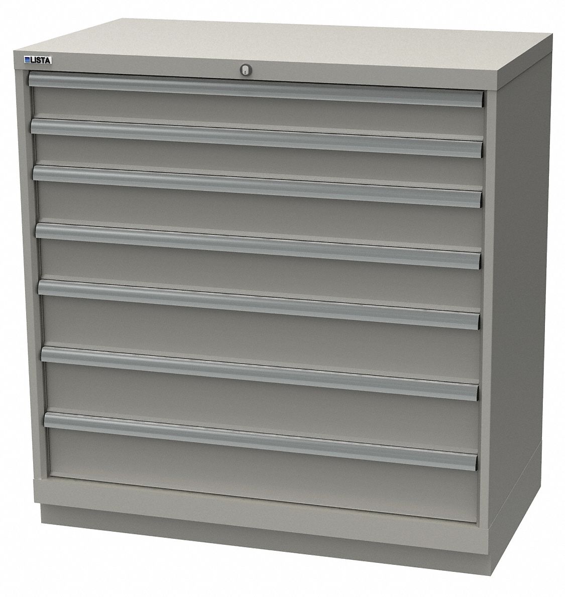 K3759 Mod Drwr Cab 41-3/4 H 7 Drwr Light Gray