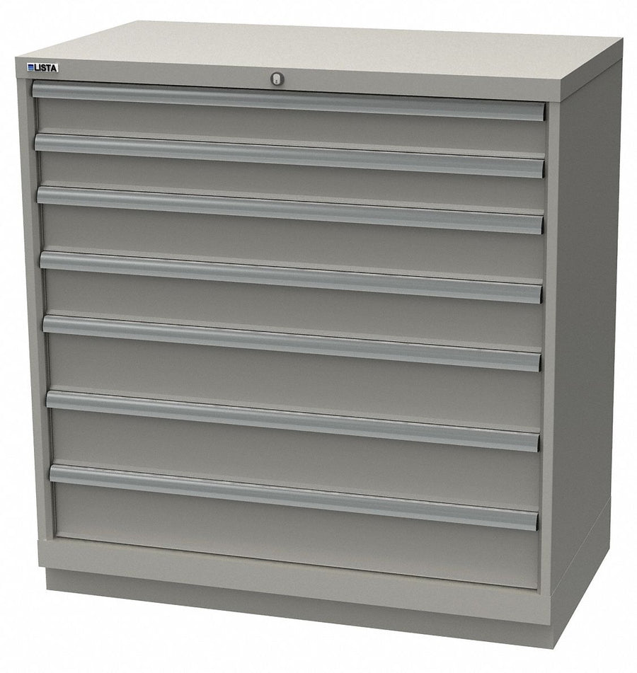 K3759 Mod Drwr Cab 41-3/4 H 7 Drwr Light Gray