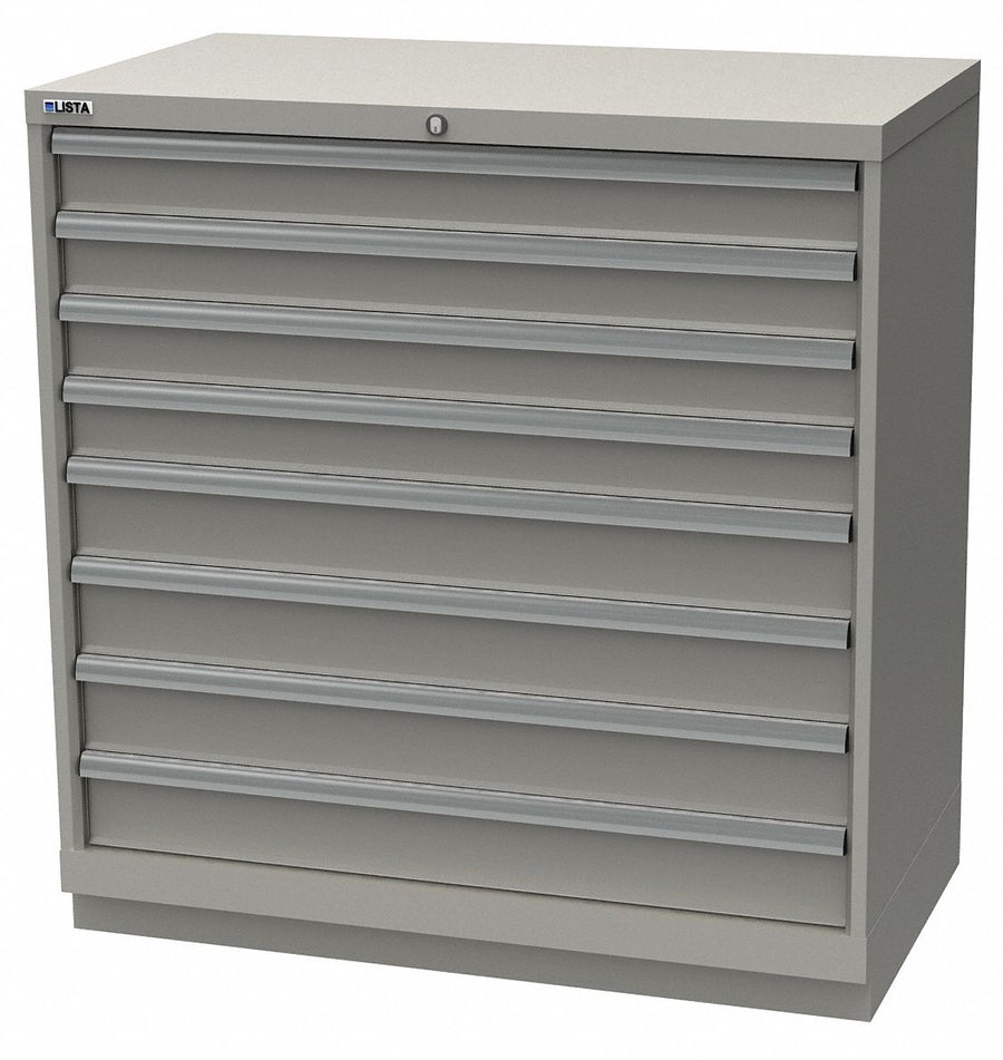 K3767 Mod Drwr Cab 41-3/4 H 8 Drwr Light Gray