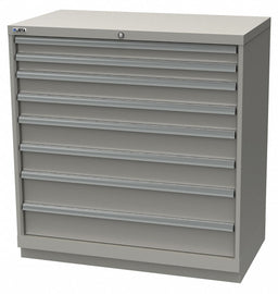 K3764 Mod Drwr Cab 41-3/4 H 8 Drwr Light Gray