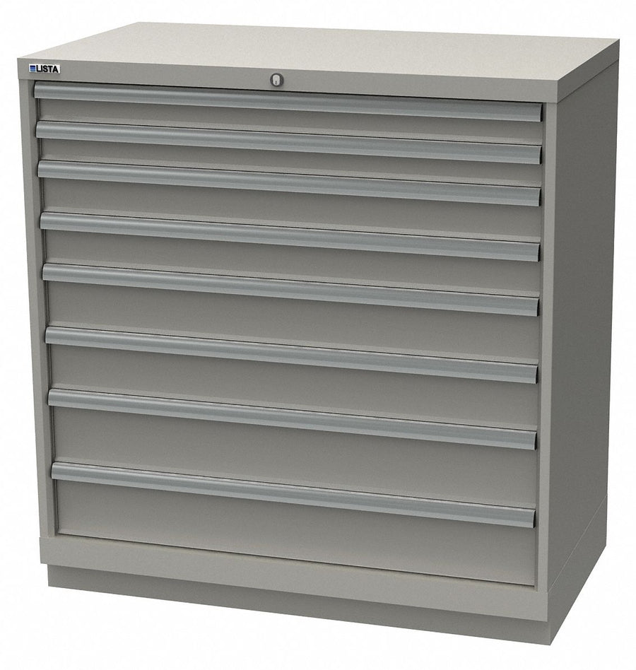 K3764 Mod Drwr Cab 41-3/4 H 8 Drwr Light Gray