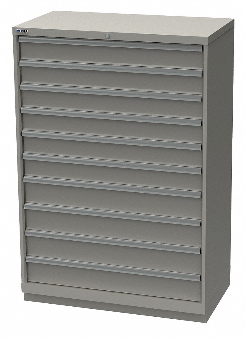 Mod Drwr Cab 59-1/2 H 10 Drwr Light Gray