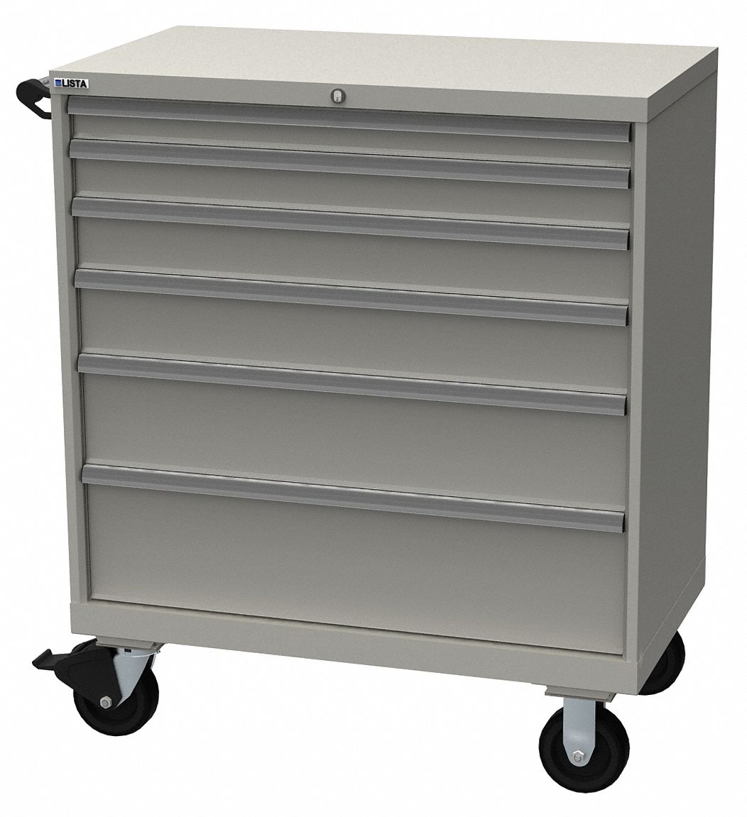 K3750 ModDrwrCab 47.5 x40 x22.5 LtGry 6Drwr