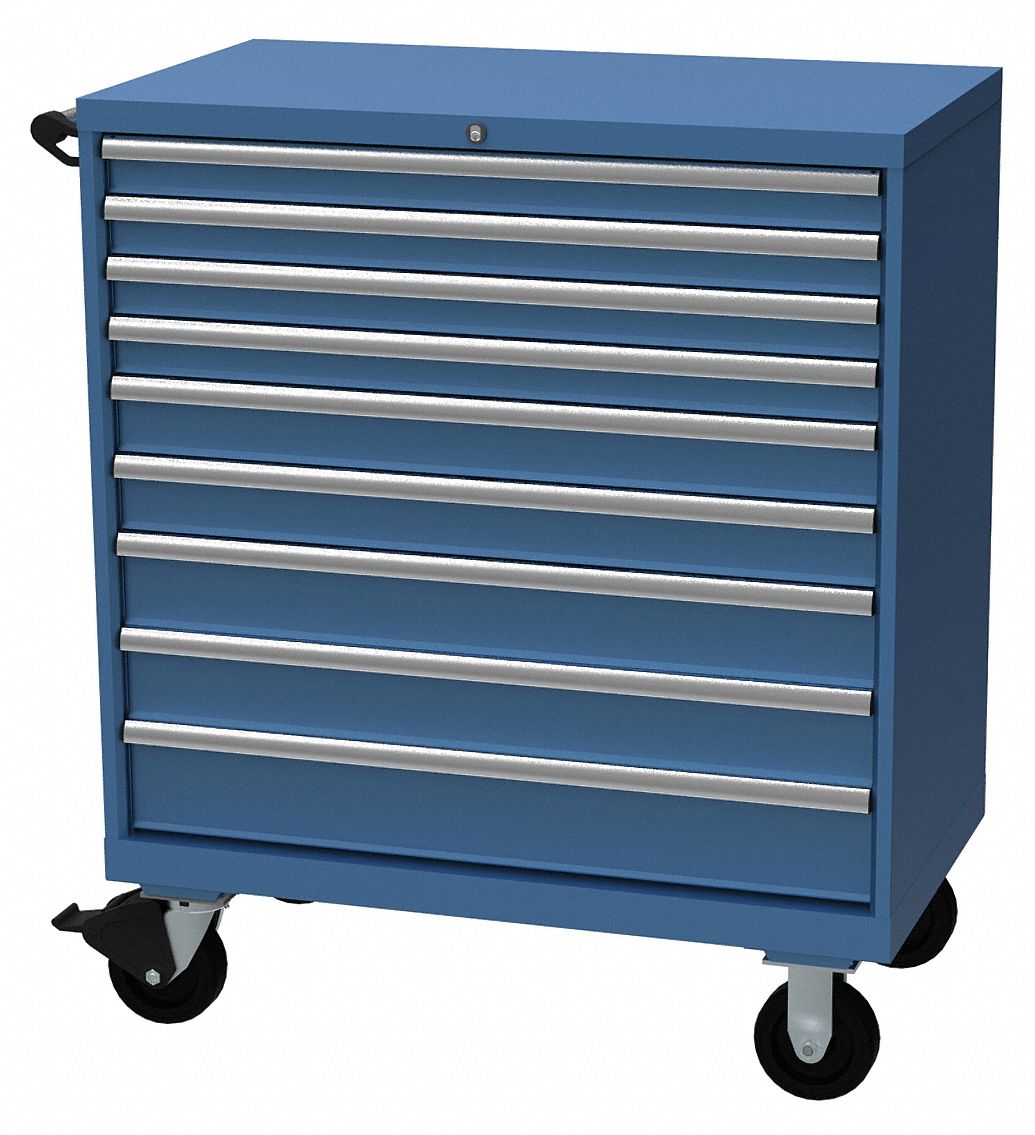 K3753 Mod Drwr Cab 47-1/2 H 9 Drwr Bright Blue