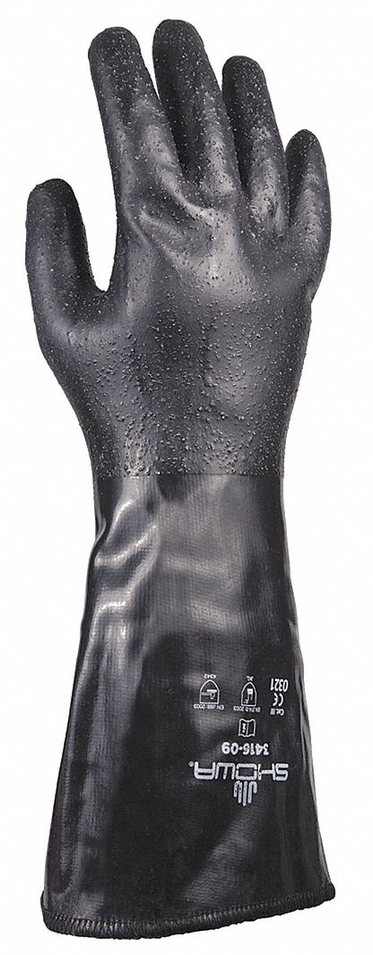 J1332 Chemical Resistant Gloves M 14 L Blk PR