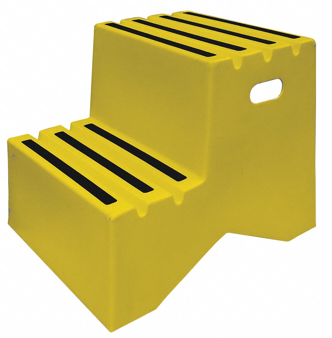 J4024 Step Stand 2 Steps Polyethylene Yellow
