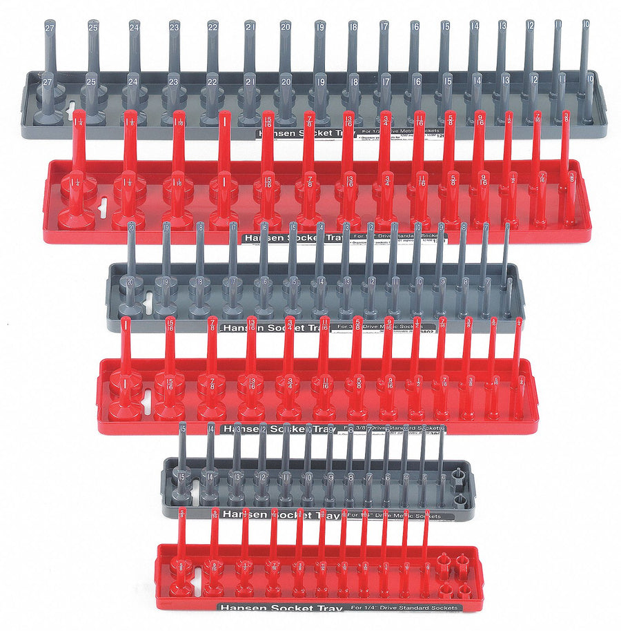 SocketTray Gray Red Plastic 201/2in 6PK