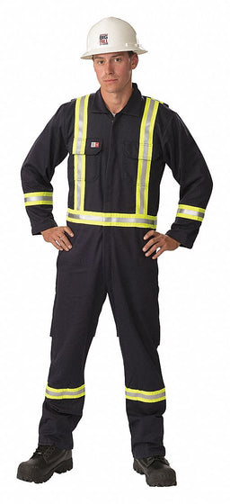 FR Coverall Navy XL 34in. Hemmed Zipper