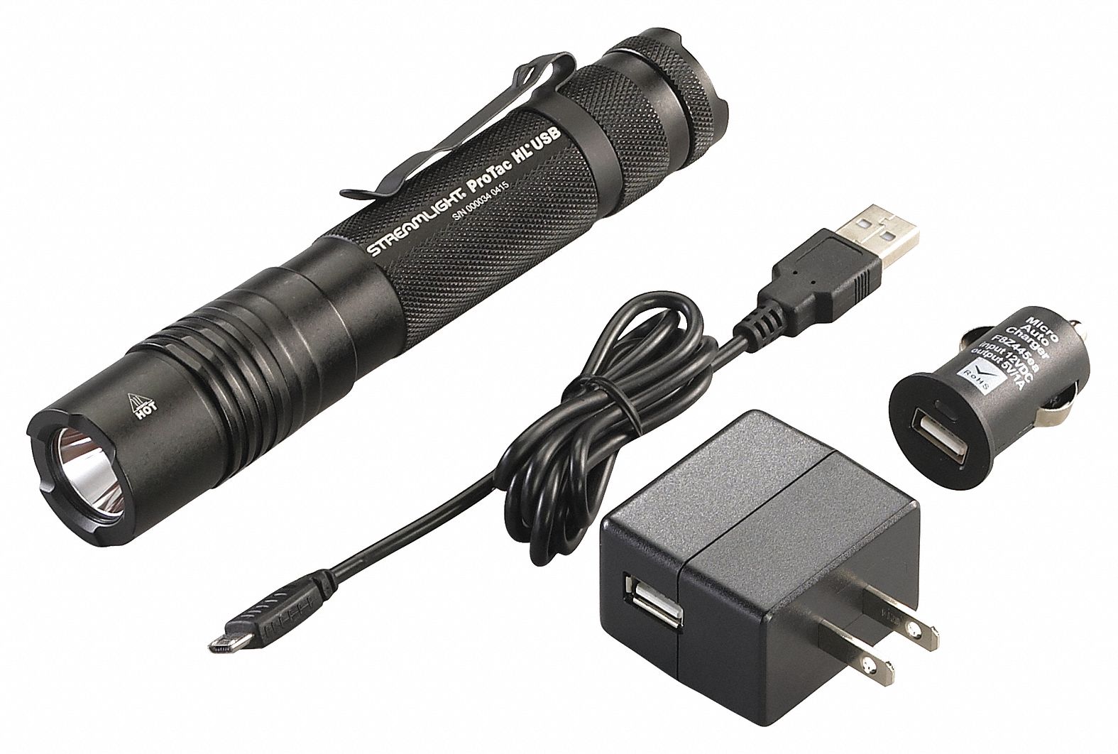 Handheld Flashlight Alum Black 1000lm