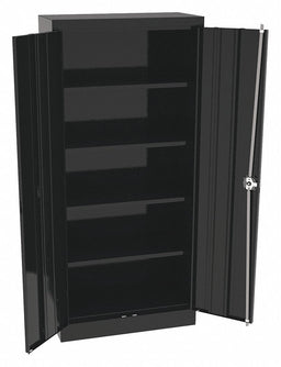 K3834 Storage Cabinet 66 x30 x15 Black 4Shlv