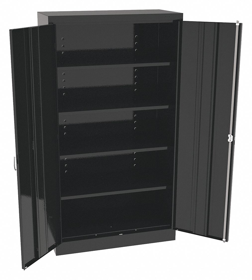 K3836 Storage Cabinet 66 x36 x18 Black 4Shlv
