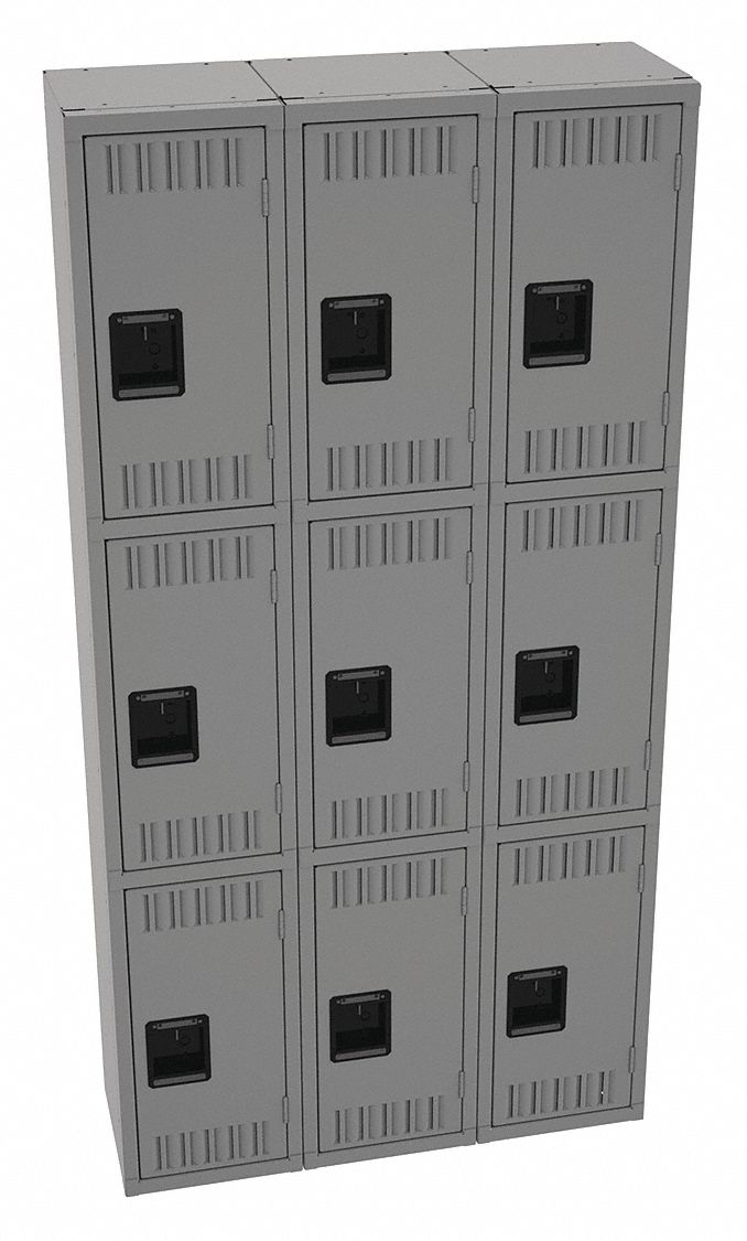 K4158 Lckr 3x3Lckr Md Gray 72 x36 x12 Assm