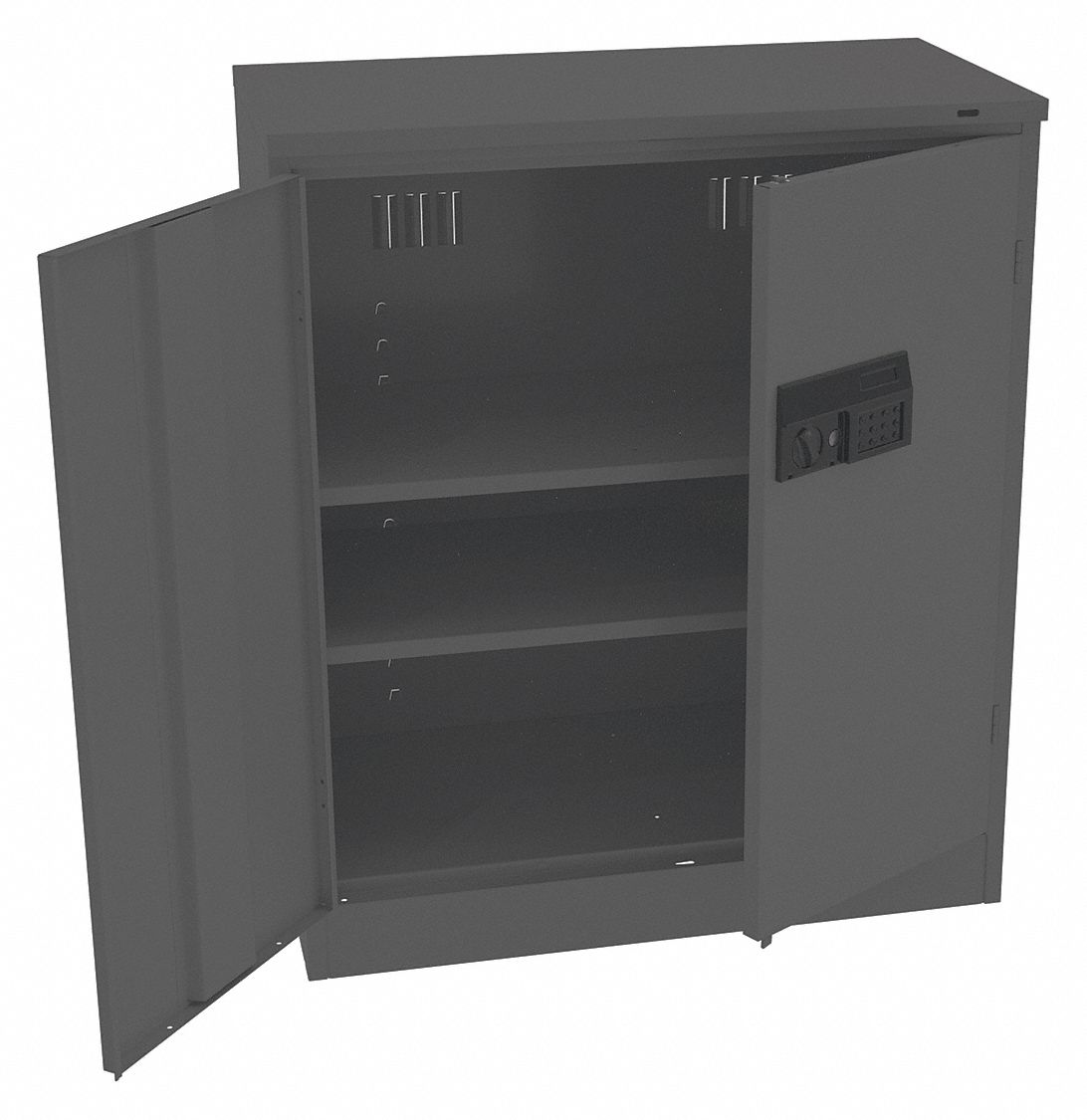 Storage Cabinet 42 x36 x18 Black 2Shlv