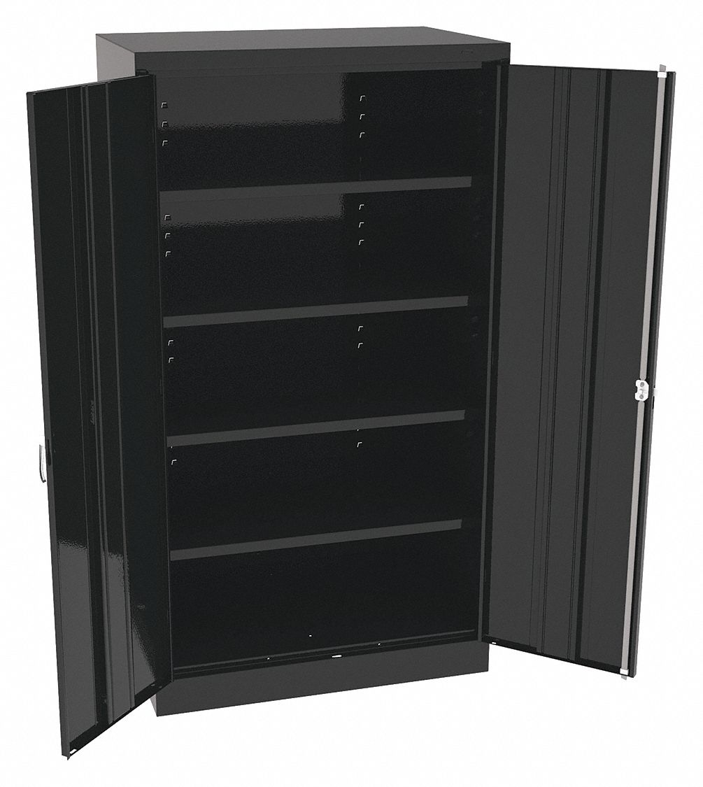 K3842 Storage Cabinet 66 x36 x24 Black 4Shlv
