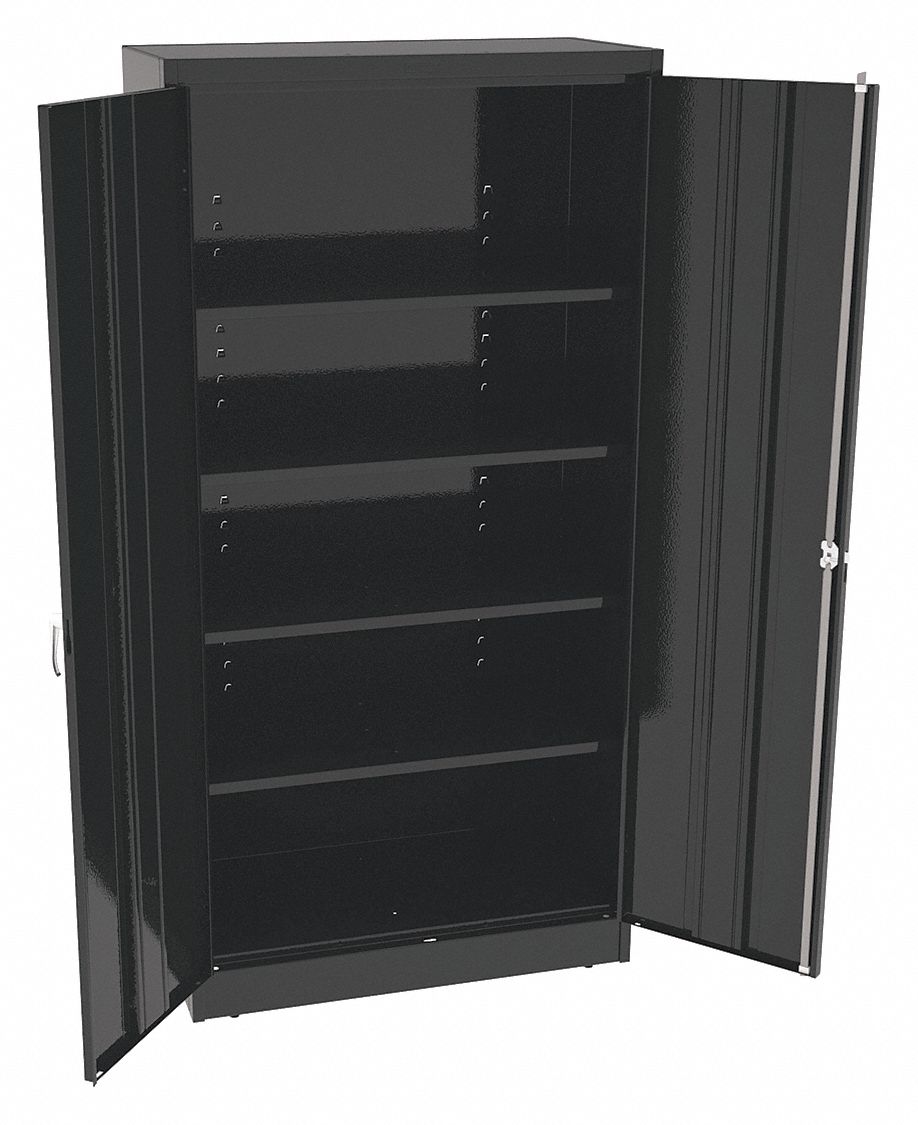 K3851 Storage Cabinet 72 x36 x18 Black 4Shlv