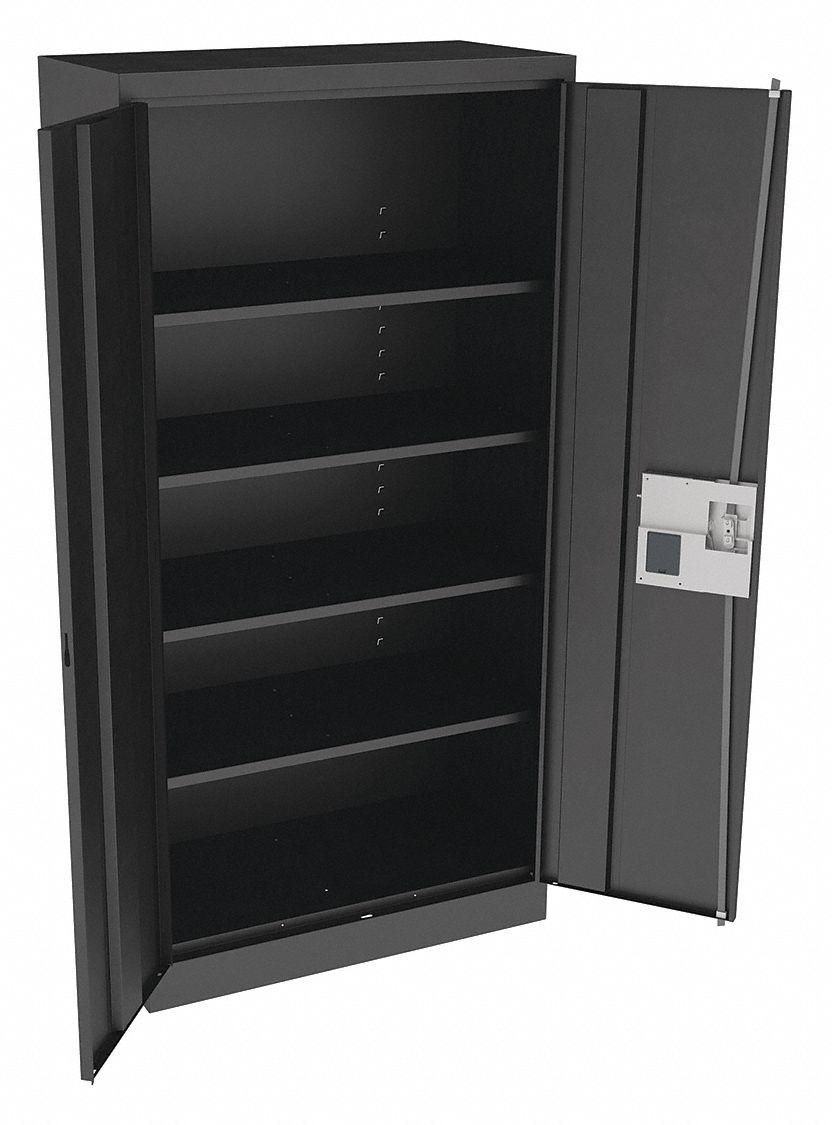 K3837 Storage Cabinet 72 x36 x18 Black 4Shlv