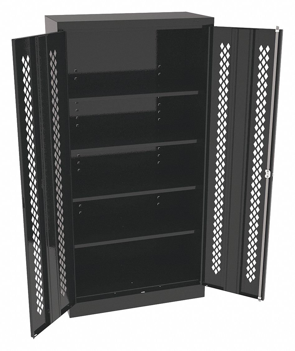 Storage Cabinet 72 x36 x18 Black 4Shlv