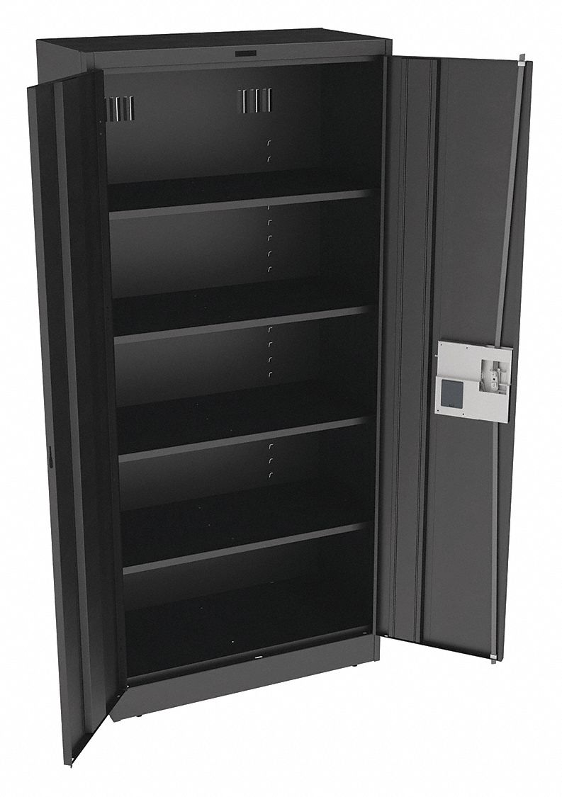 K3839 Storage Cabinet 78 x36 x18 Black 4Shlv