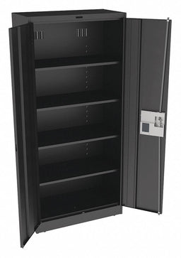 K3839 Storage Cabinet 78 x36 x18 Black 4Shlv