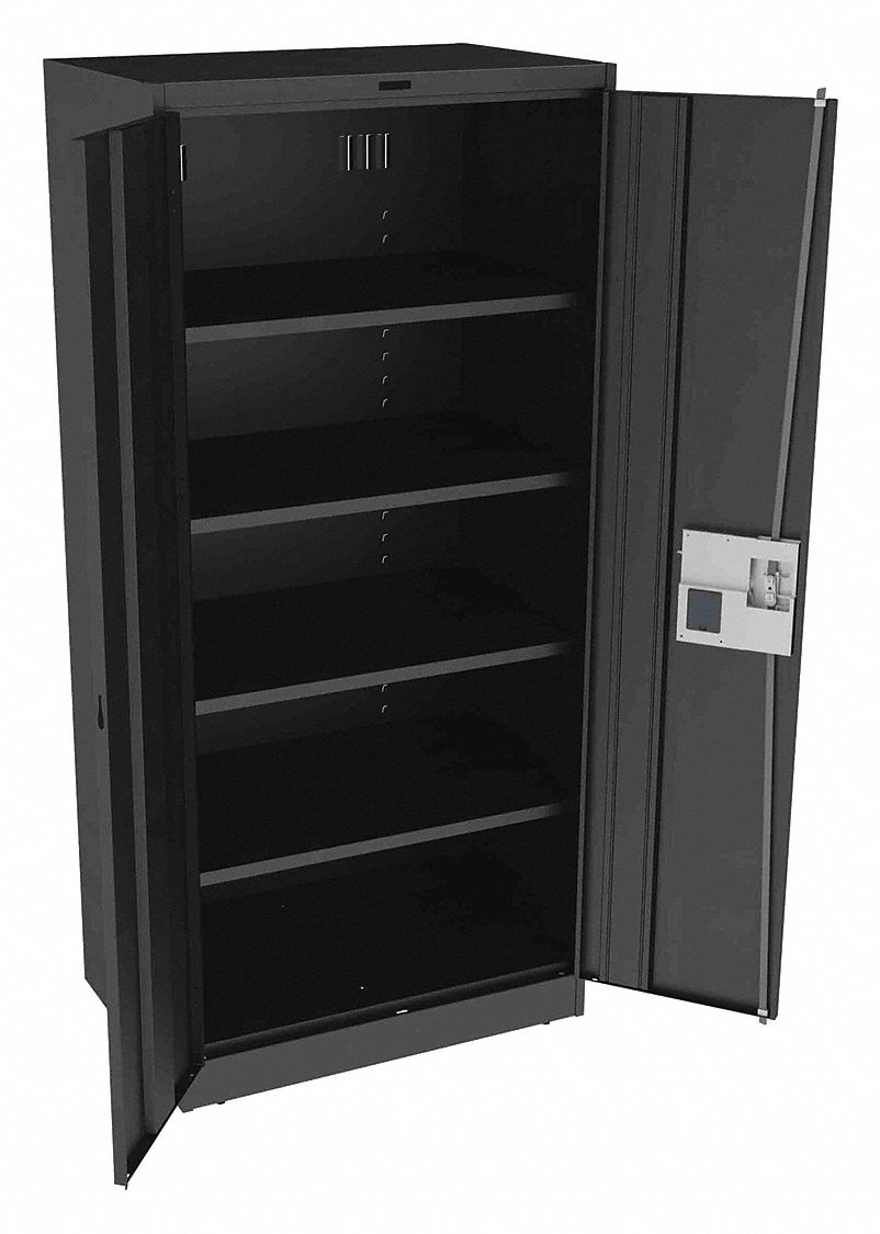 K3844 Storage Cabinet 78 x36 x24 Black 4Shlv