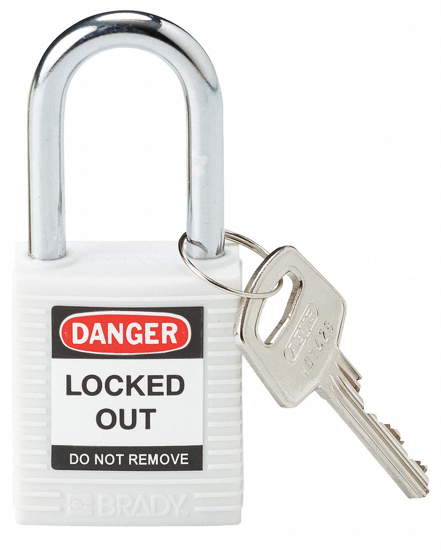 D1949 Lockout Padlock KD White 1-3/4 H