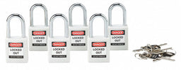 D1951 Lockout Padlock KD White 1-3/4 H PK6