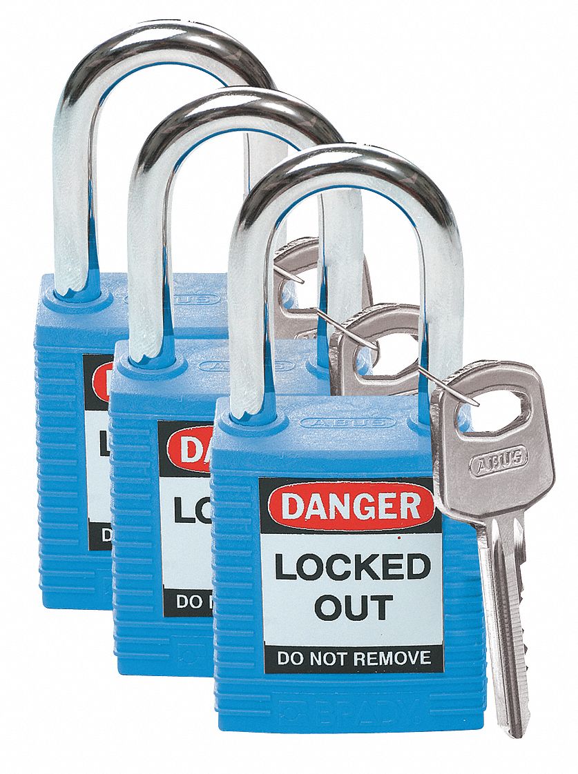 H1698 Lockout Padlock KA Blue 1-3/4 H PK3