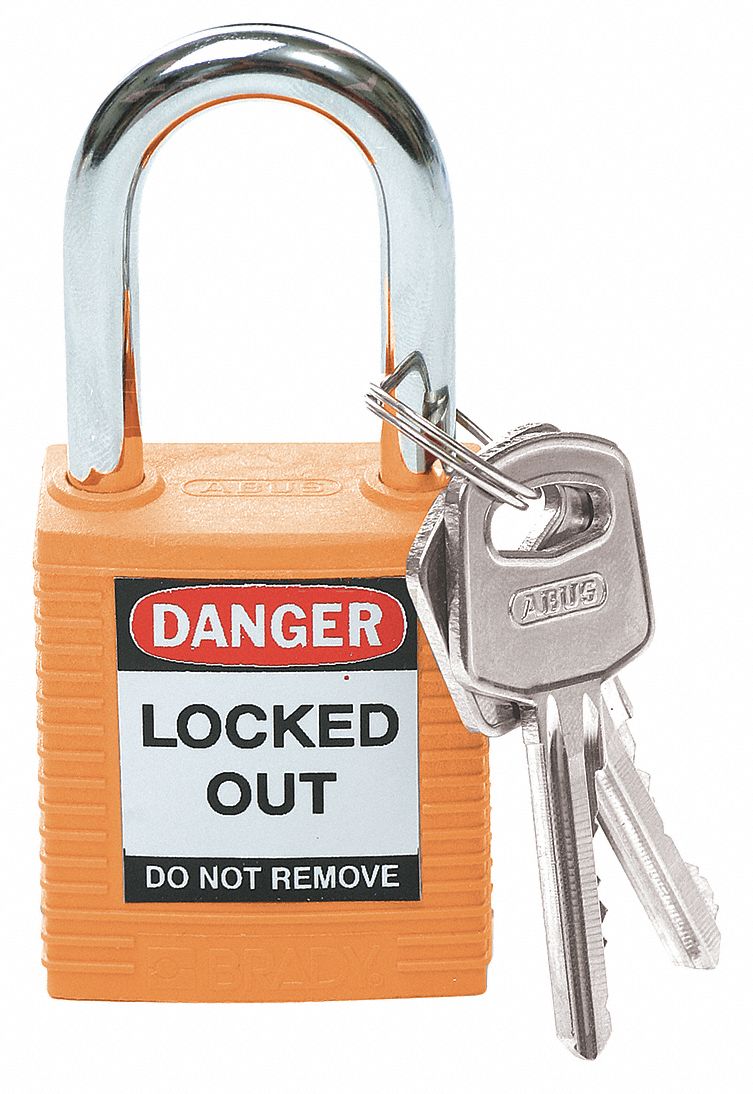 H1698 Lockout Padlock KA Orange 1-3/4 H PK3