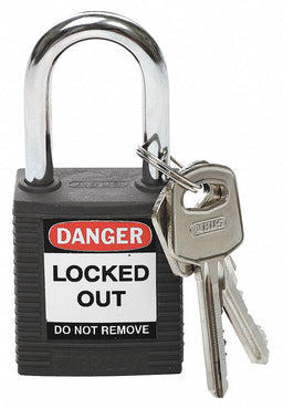 H1698 Lockout Padlock KA Black 1-3/4 H PK3