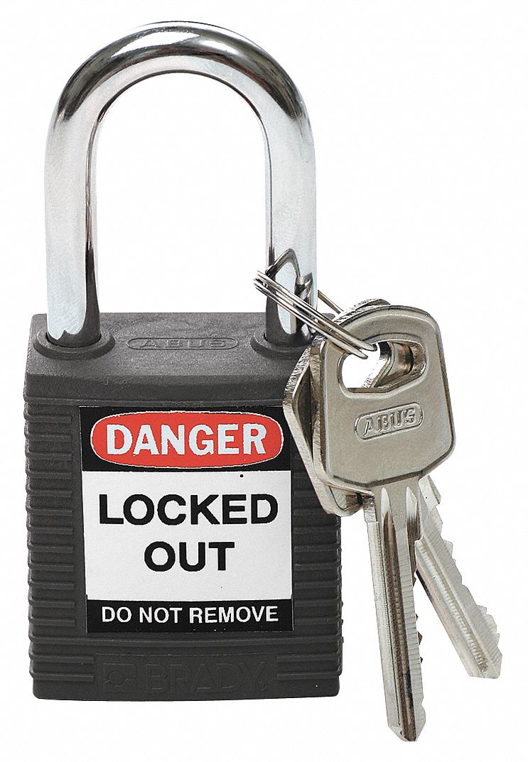 H1698 Lockout Padlock KA Black 1-3/4 H PK3