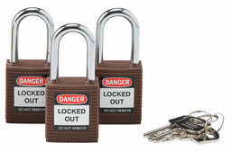 H1698 Lockout Padlock KA Brown 1-3/4 H PK3