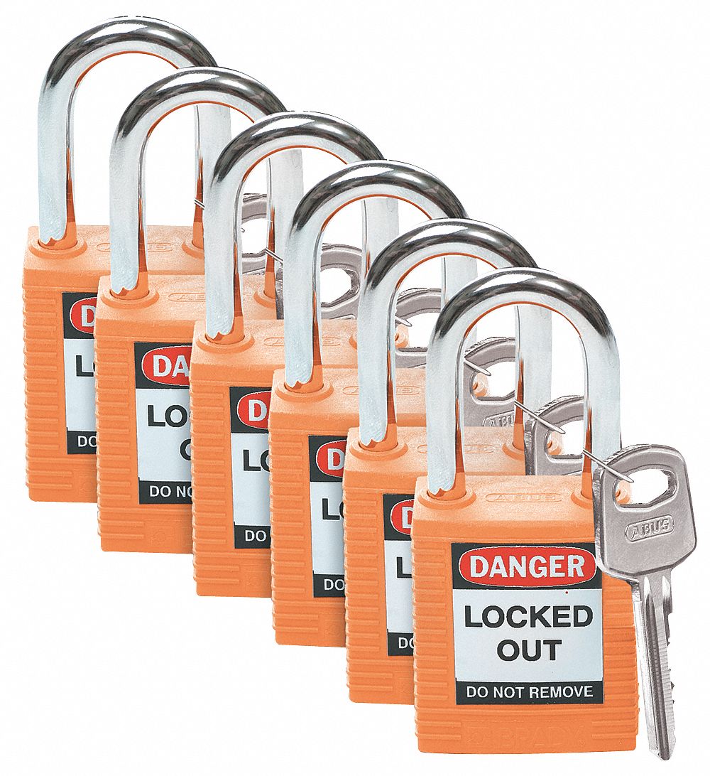 H1699 Lockout Padlock KA Orange 1-3/4 H PK6