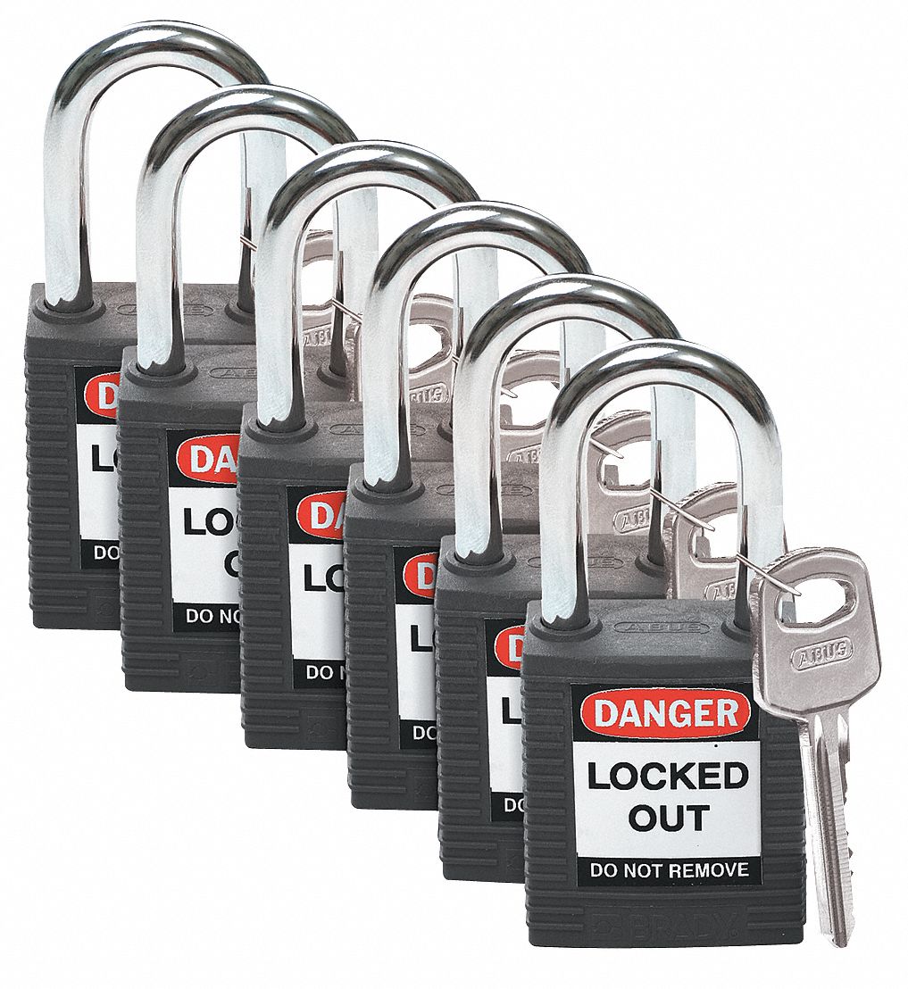 H1699 Lockout Padlock KA Black 1-3/4 H PK6