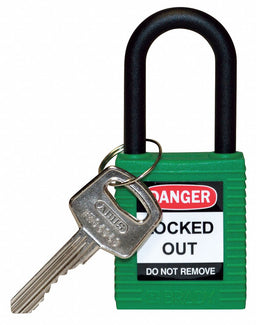 H1704 Lockout Padlock KD Green 1-3/4 H
