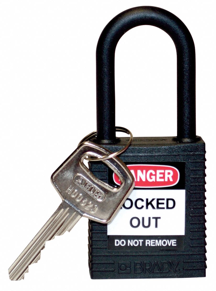 H1704 Lockout Padlock KD Black 1-3/4 H