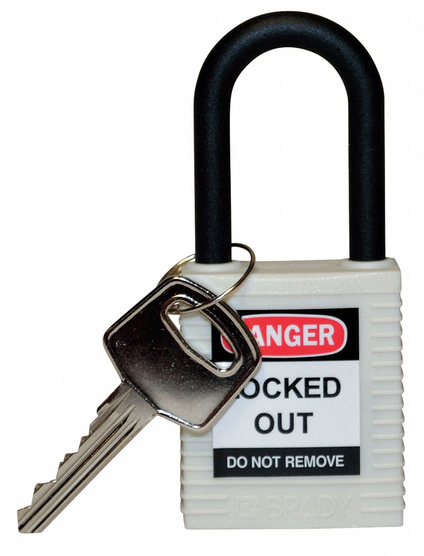 H1704 Lockout Padlock KD White 1-3/4 H