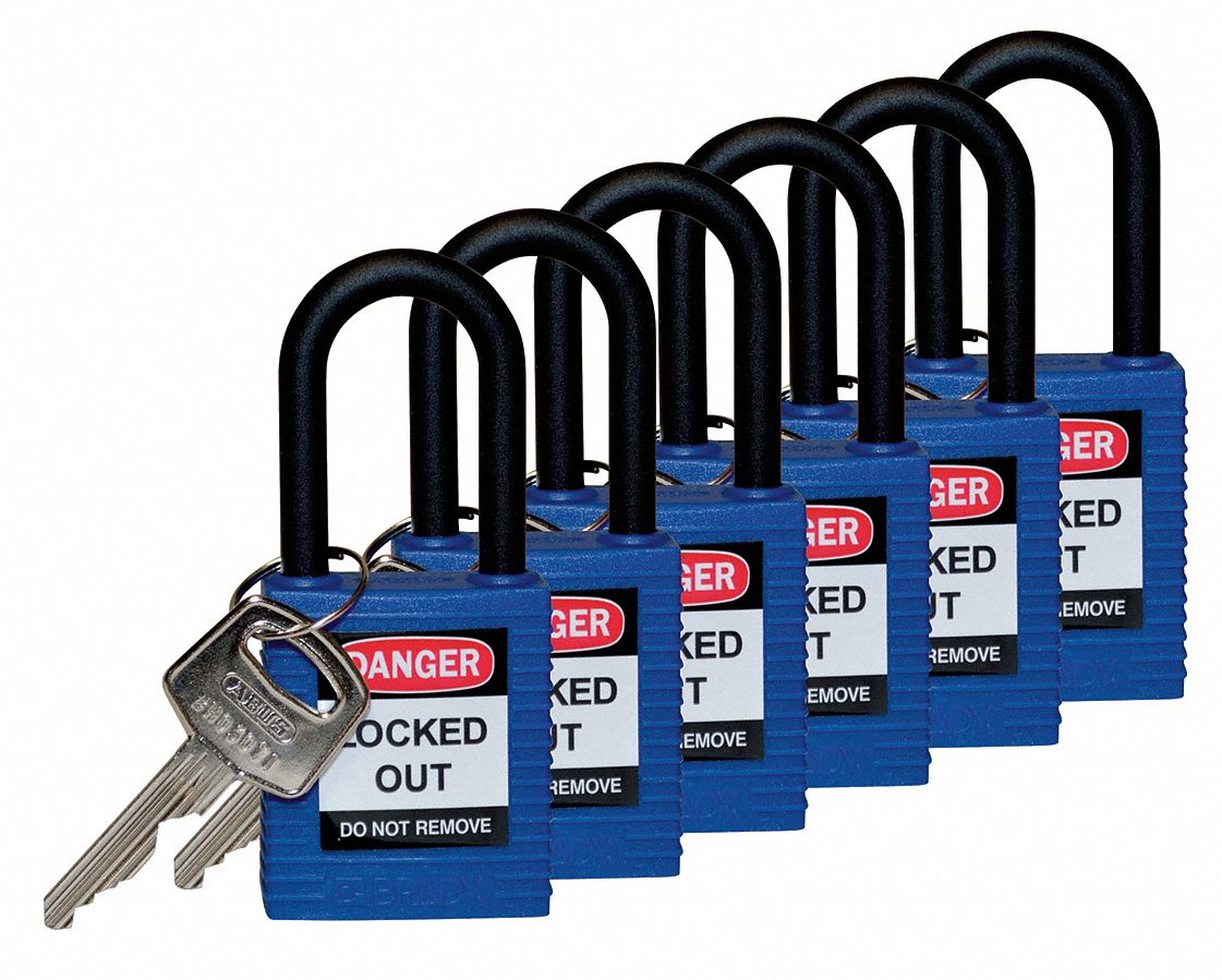 H1705 Lockout Padlock KD Blue 1-3/4 H PK6