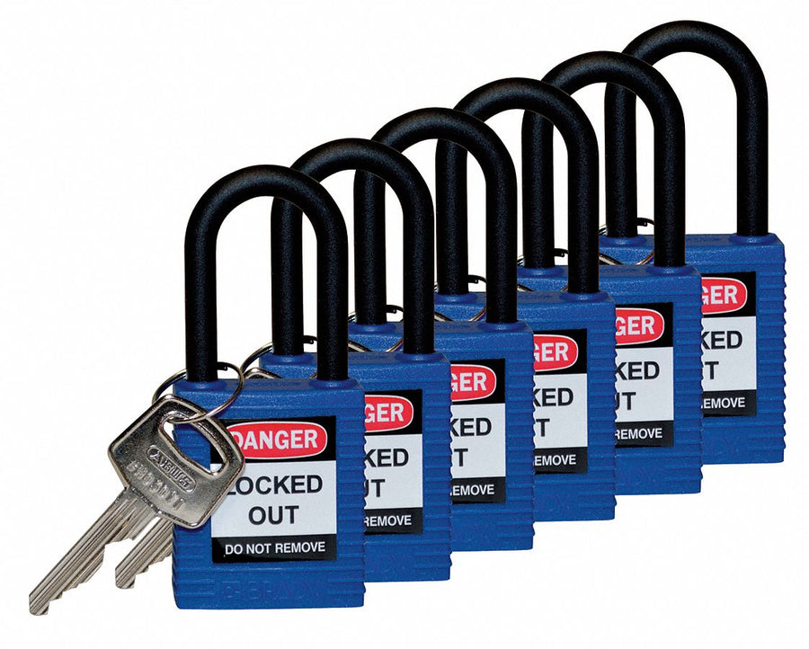 H1705 Lockout Padlock KD Blue 1-3/4 H PK6