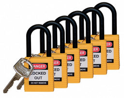 H1705 Lockout Padlock KD Yellow 1-3/4 H PK6