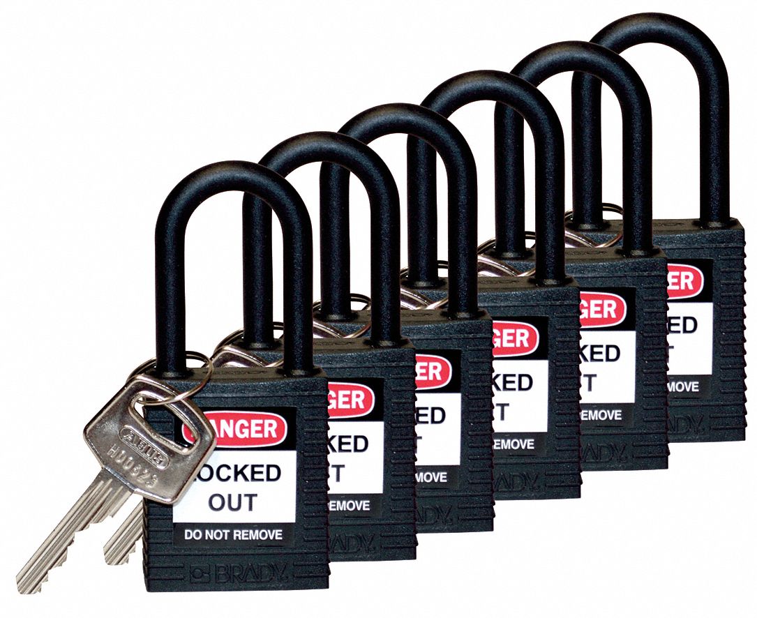 H1705 Lockout Padlock KD Black 1-3/4 H PK6