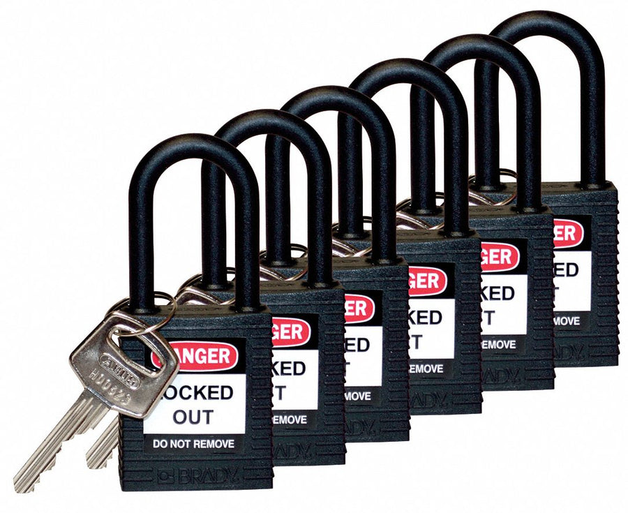 H1705 Lockout Padlock KD Black 1-3/4 H PK6
