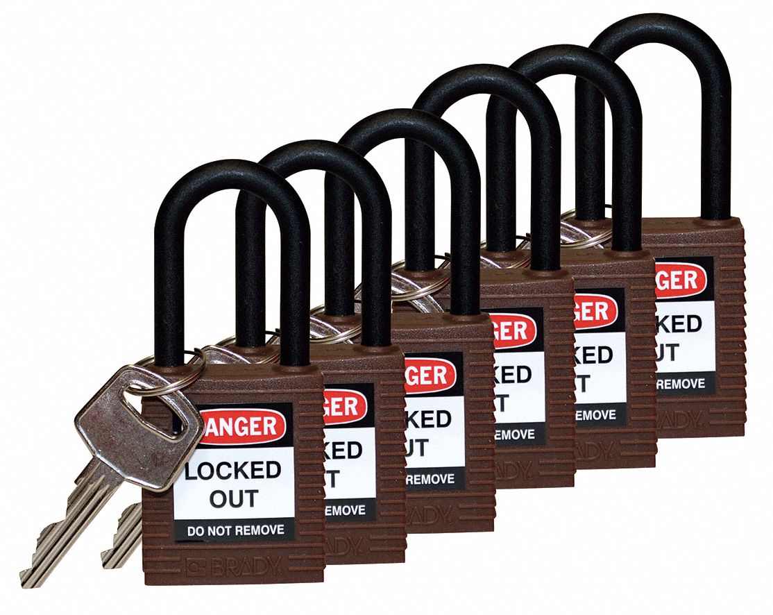 H1705 Lockout Padlock KD Brown 1-3/4 H PK6