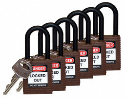 H1705 Lockout Padlock KD Brown 1-3/4 H PK6