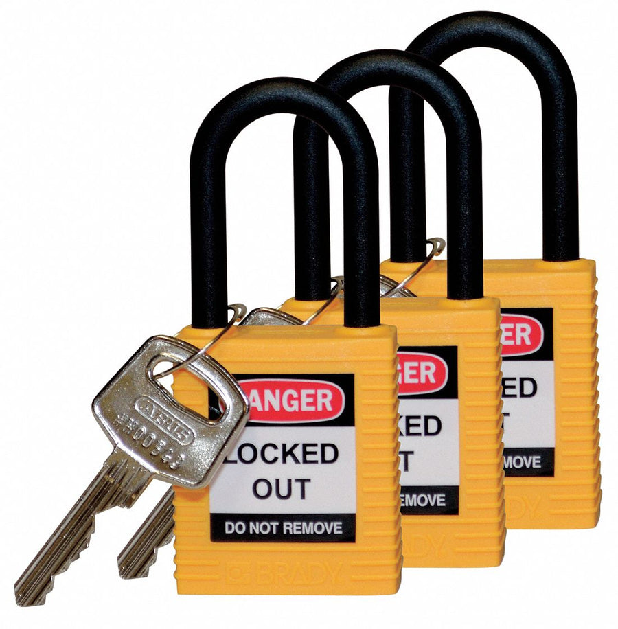 H1706 Lockout Padlock KA Yellow 1-3/4 H PK3